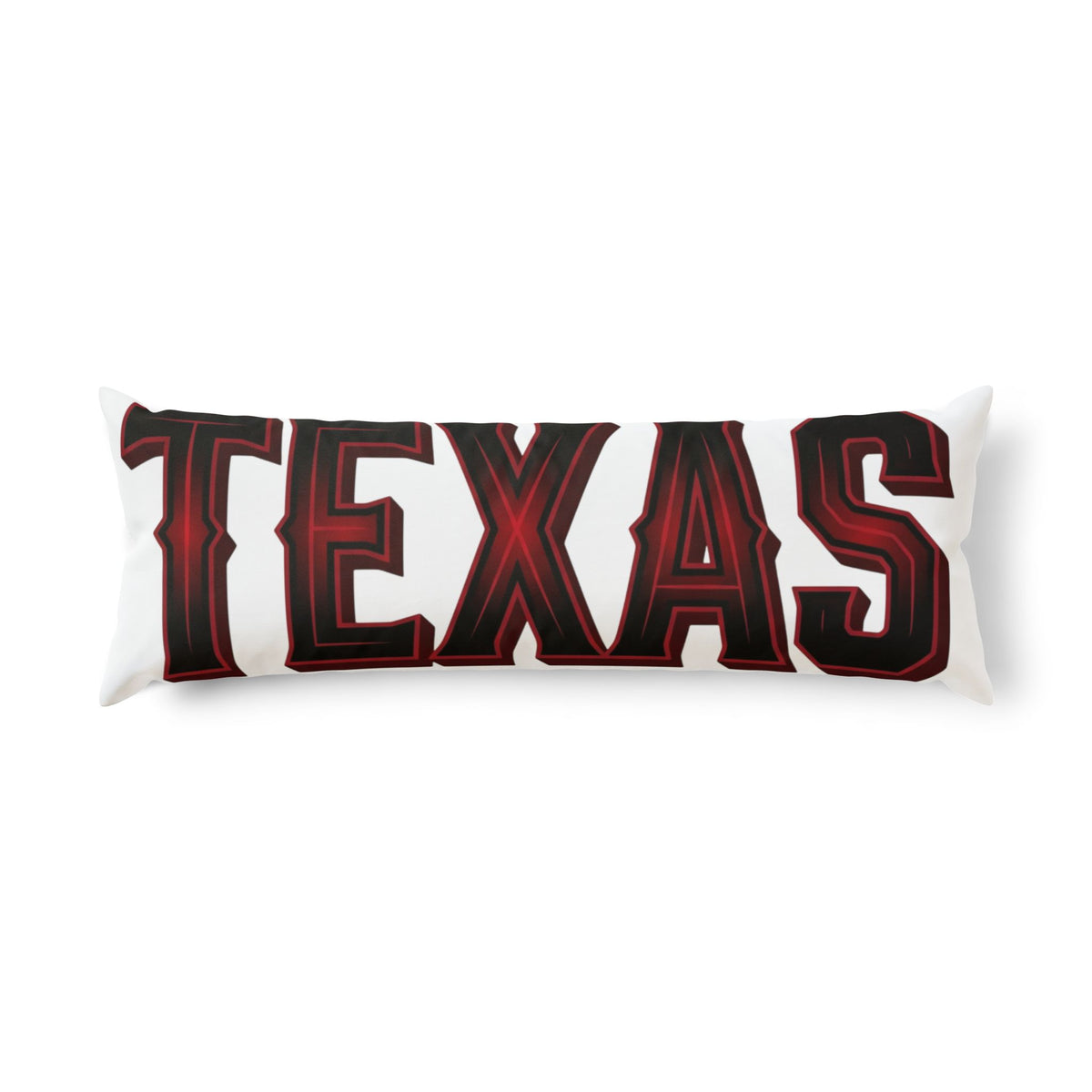 Texas Body Pillow — Bold Red & Black TEXAS Typography Decorative Pillow