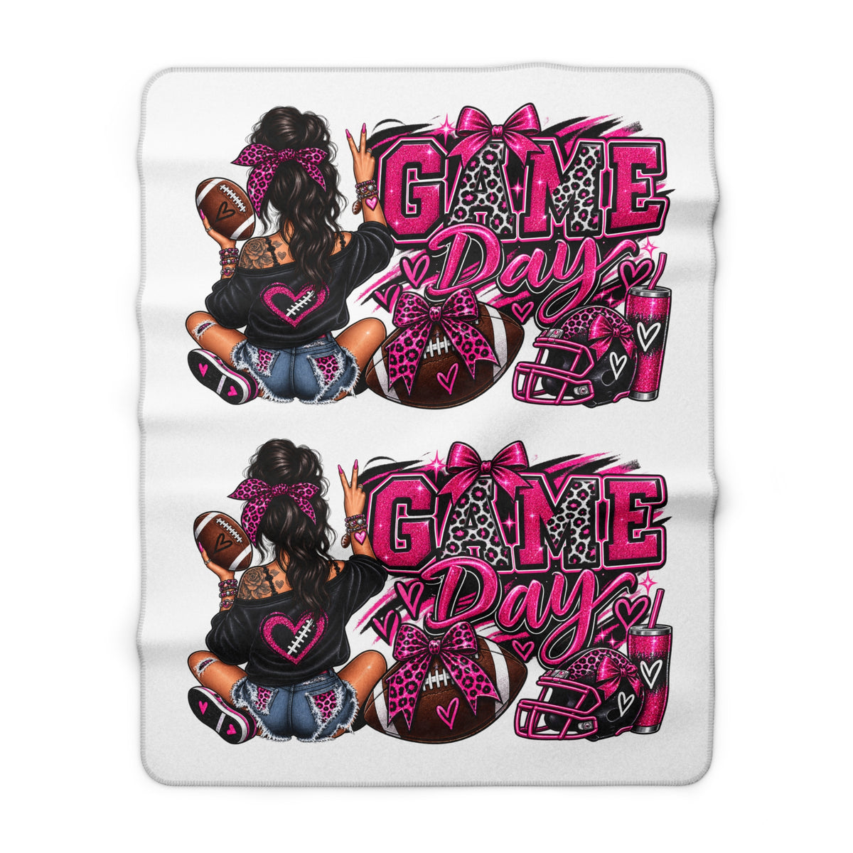 Game Day  Blanket - Pink Football Mom