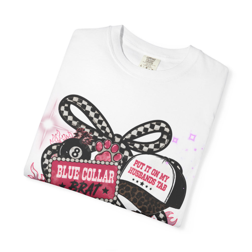 Blue Collar Brat Graphic T-Shirt — Put It On My Tab Ribbon Design