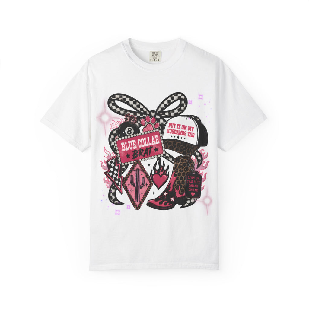 Blue Collar Brat Graphic T-Shirt — Put It On My Tab Ribbon Design